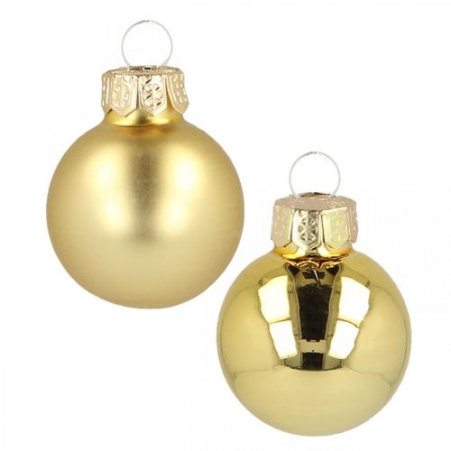 Floristik24 Mini bolas de Natal vidro ouro Ø2,5cm 24 un