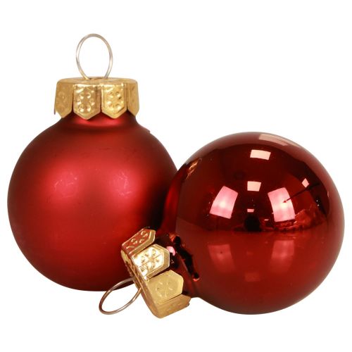 Floristik24 Mini bolas de Natal vermelhas mate/brilhante Ø2,5cm 20 un