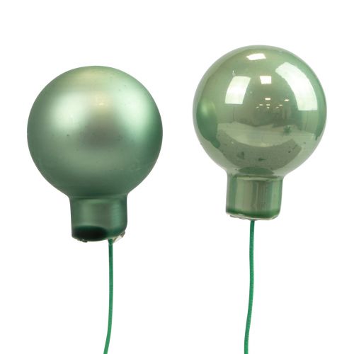 Floristik24 Mini bolas de Natal em arame de vidro verde Ø2,5cm 140un