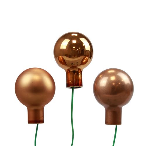 Floristik24 Mini bolas de Natal em arame de vidro laranja Ø2,5cm 140 un