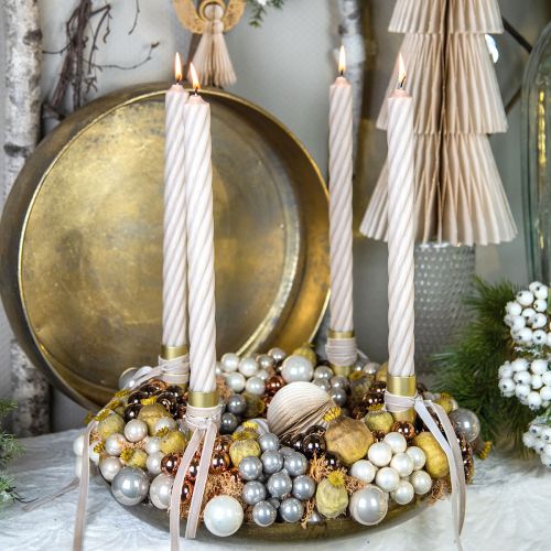 Floristik24 Mini bolas de Natal em arame de vidro laranja Ø2,5cm 140 un