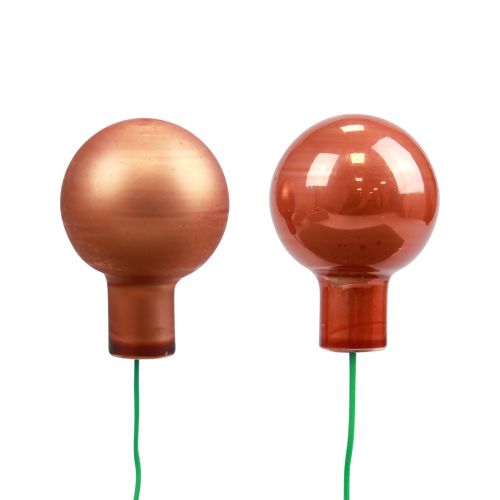 Itens Mini bolas de Natal em arame de vidro vermelho laranja Ø2cm 140 un