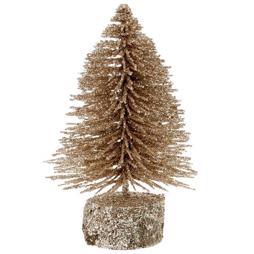Mini árvore de natal dourada com glitter 6pcs