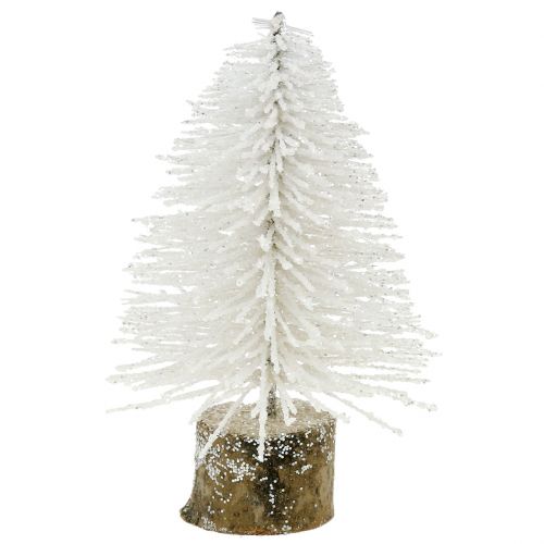 Floristik24 Mini árvore de Natal com glitter branco 6 unidades