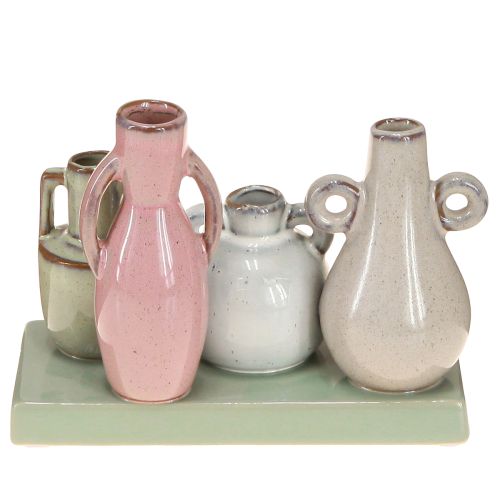 Itens Conjunto de mini vasos de cerâmica para decoração de casa, 14 cm