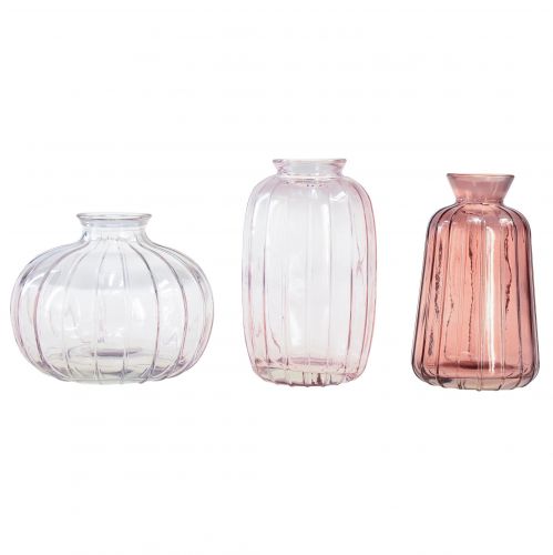 Floristik24 Mini vasos vasos decorativos de vidro vasos de flores Alt.8,5–11 cm conjunto de 3
