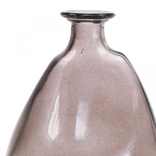 Itens Mini vasos de vidro decorativos amarelo, roxo, marrom H12cm 3 peças