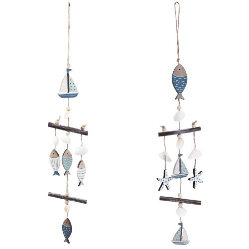Floristik24 Cabide decorativo marítimo para pendurar carrilhão de vento marítimo 54cm