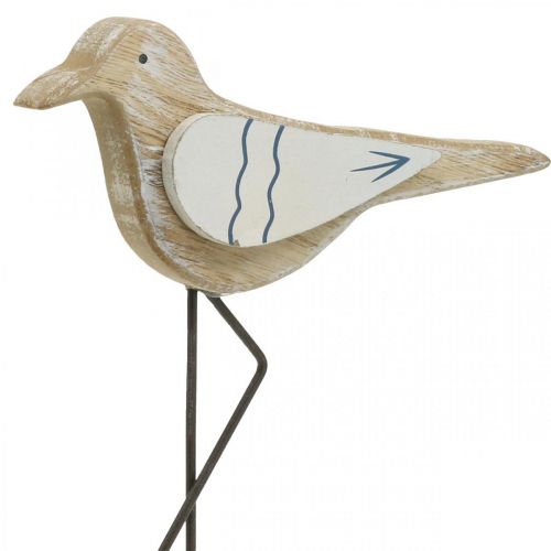 Floristik24 Gaivota em madeira, decoração marítima, ave costeira Shabby Chic, azul e branco A25cm