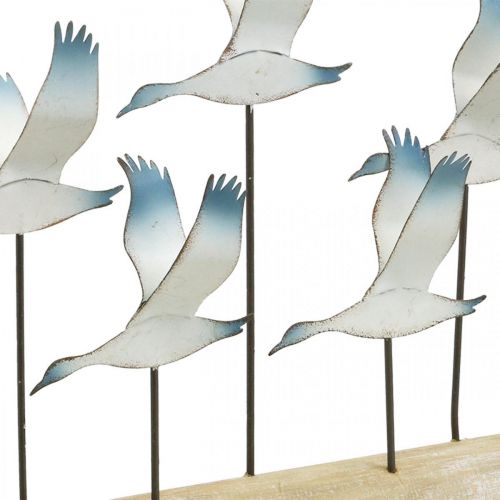 Floristik24 Decoração marítima de verão, gansos voadores, decoração de metal para colocar A27cm L30cm