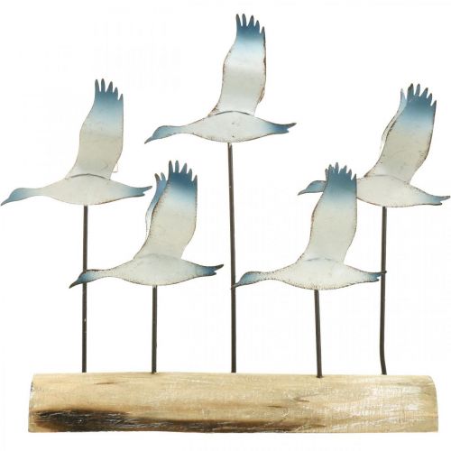 Floristik24 Decoração marítima de verão, gansos voadores, decoração de metal para colocar A27cm L30cm