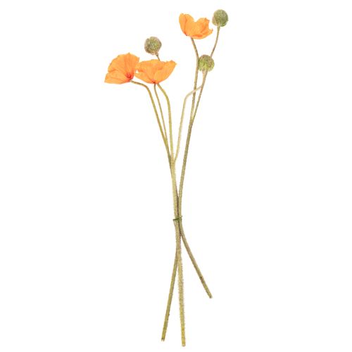 Itens Conjunto de flores artificiais, buquê de papoulas realista, decoração para casa ou escritório, 75 cm, 3 peças