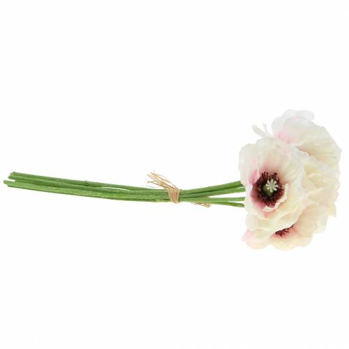 Floristik24 Papoula branca, rosa 29cm 6pcs