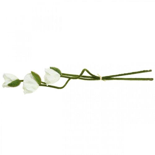 Itens Flor Artificial Papoila Artificial Rosa Milho Branco L55/60/70cm Conjunto de 3
