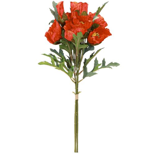 Itens Decoração de papoula Papoula artificial vermelha 45cm buquê com 3 peças