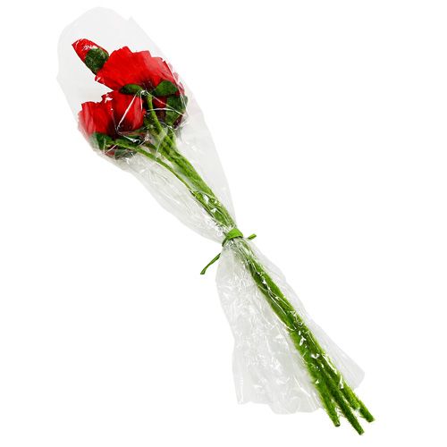 Floristik24 Papoilas vermelhas Ø7cm C 48cm 4pcs