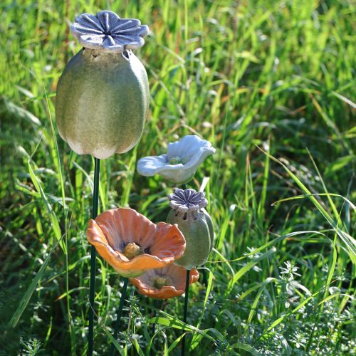 Itens Decorações de jardim em forma de cápsulas de sementes de papoula para arranjos encantadores no jardim, 60 cm, 2 peças.