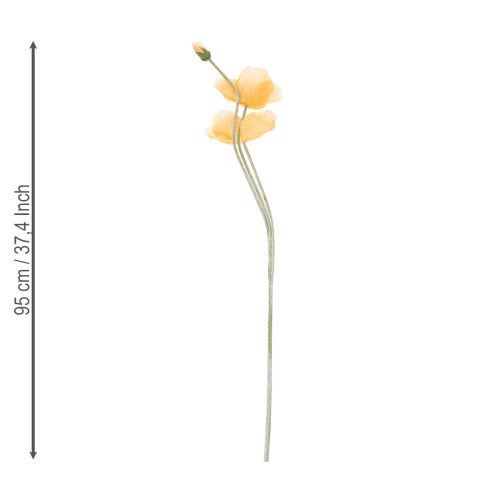 Itens Flor de papoula artificial para decoração de casamentos, 95 cm, 3 peças.