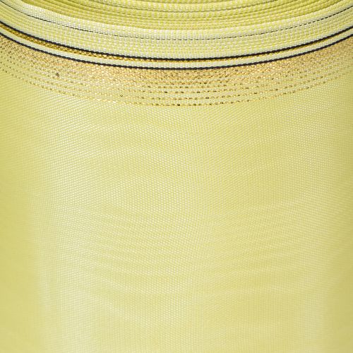 Itens Fita moiré para guirlandas, 150 mm, 25 m, verde claro com borda dourada, para arranjos florais e decoração.