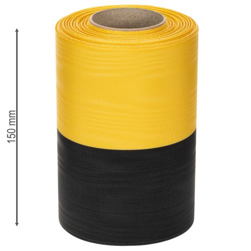 Itens Fita de guirlanda Moiré 150mm amarela e preta - fita de luto, faixa, decoração, fita para clubes - rolo de 25m