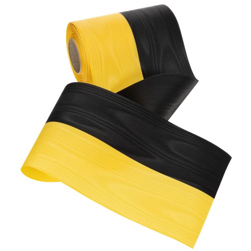 Itens Fita de guirlanda Moiré 150mm amarela e preta - fita de luto, faixa, decoração, fita para clubes - rolo de 25m