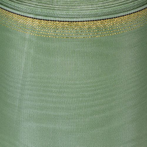 Itens Fita decorativa em moiré verde-sálvia com borda dourada, 150 mm x 25 m, ideal para arranjos florais e guirlandas.
