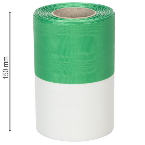 Itens Fita decorativa moiré verde e branca para guirlandas, 150 mm, fita para laços, tafetá de alta qualidade, 25 m