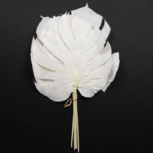 Folhas de Monstera branqueadas folha decorativa para janela H40cm 5 peças