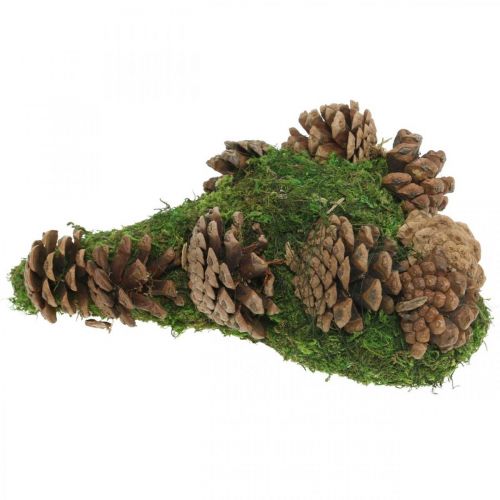 Floristik24 Decoração de sepultura coração de musgo com cones para arranjo funerário 20 × 13cm