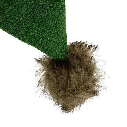 Floristik24 Chapéu com guarnição de pele para pendurar verde 28cm