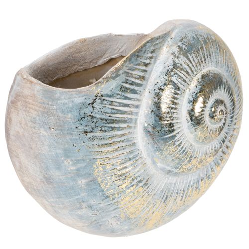 Vaso decorativo em formato de caracol para decoração de parede com temas marítimos e naturais, cinza, 21 cm