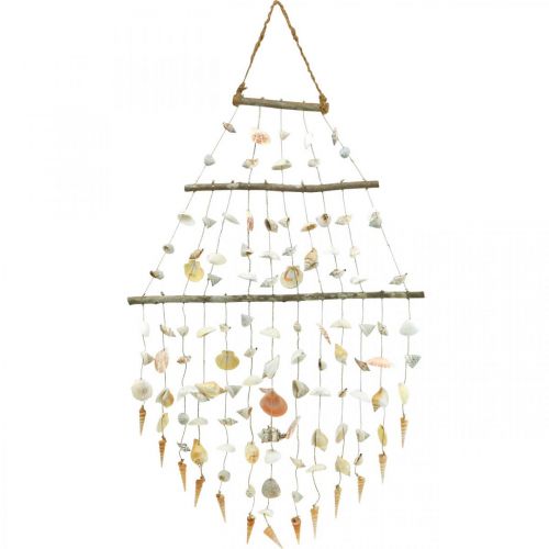 Floristik24 Colar de conchas para decoração de parede conchas para decoração marítima L80cm