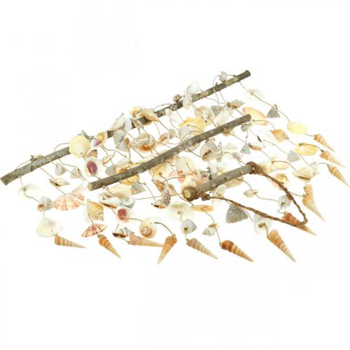 Floristik24 Colar de conchas para decoração de parede conchas para decoração marítima L80cm