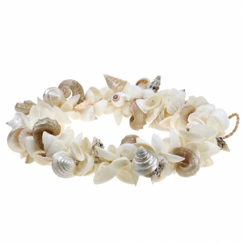 Floristik24 Grinalda de concha branco natural Ø40cm