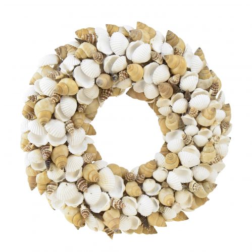 Floristik24 Guirlanda de conchas marítimas decoração suspensa coco branco natural Ø25cm