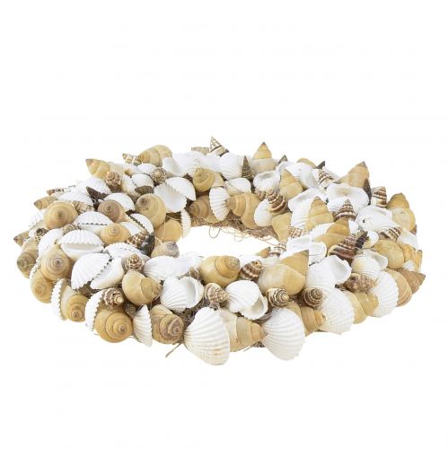 Itens Guirlanda de conchas decoração suspensa marítima coco branco natural Ø25cm
