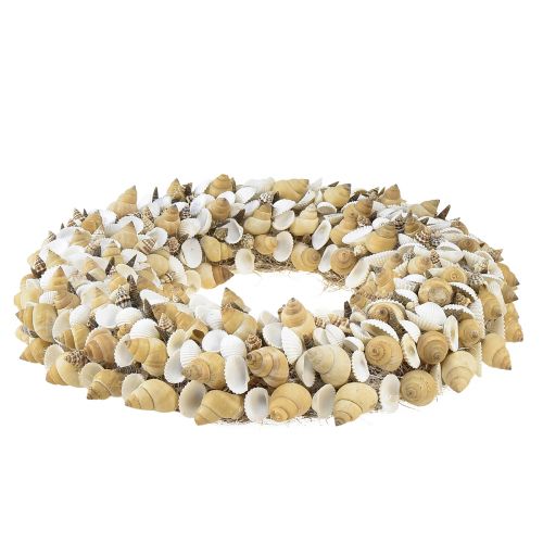 Itens Coroa de conchas conchas caracóis do mar branco natural Ø35cm