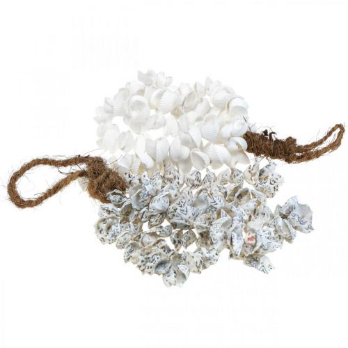 Floristik24 Colar de conchas com pingente de conchas deco marítimo 2 peças