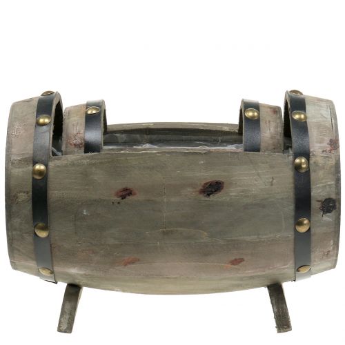 Floristik24 Barril de madeira para plantar natureza, conjunto de 2 22cm / 33cm