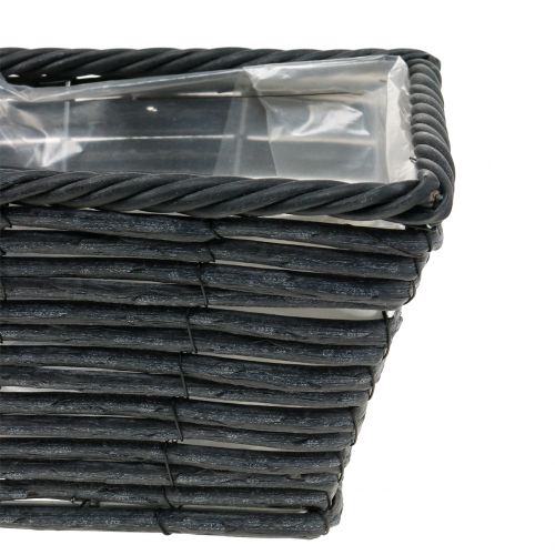 Floristik24 Caixa de plantas em rattan parece antracite 52cm x 16cm Alt.13cm