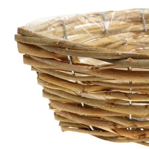 Floristik24 Barco de vime para plantar Castanho claro L33cm