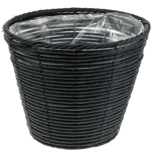 Floristik24 Vaso para plantas em rattan antracite Ø30cm Alt.24cm