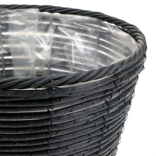 Floristik24 Vaso para plantas em rattan antracite Ø30cm Alt.24cm