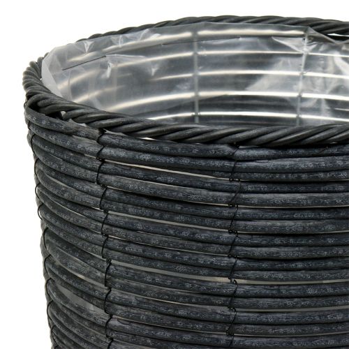 Floristik24 Vaso para plantas em rattan antracite Ø30cm Alt.50cm