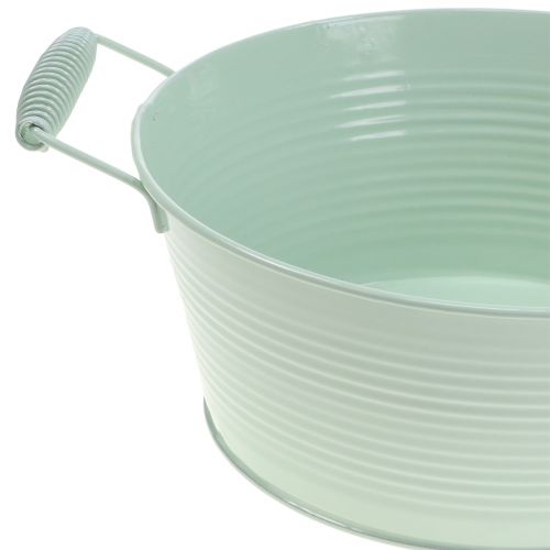 Floristik24 Tigela de zinco em cores pastel com alça Ø22cm Alt.9.5cm 3pçs