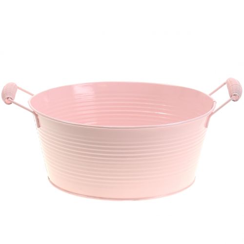 Floristik24 Tigela de zinco em cores pastel com alça Ø22cm Alt.9.5cm 3pçs