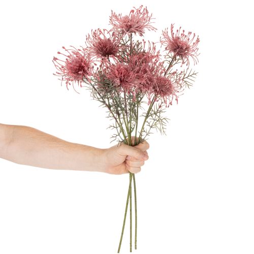Itens Ramo artificial de protea florida, 65 cm, 3 peças