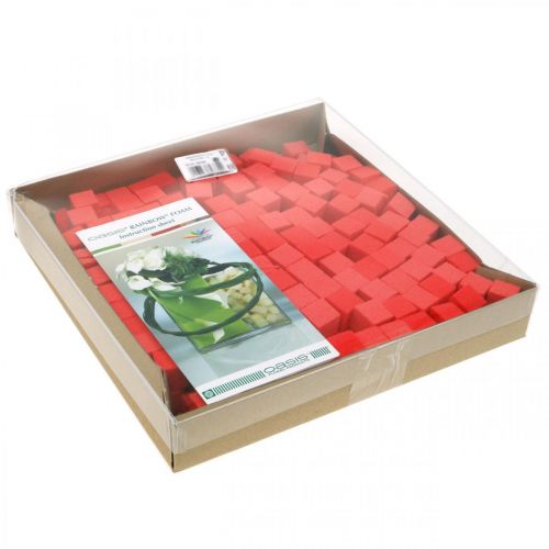 Floristik24 Mini-cubo de espuma úmida vermelho 300p