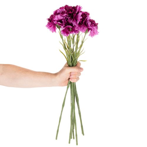 Cravo artificial bicolor, haste longa de 56 cm, buquê com 8 unidades. | Floristik24.pt