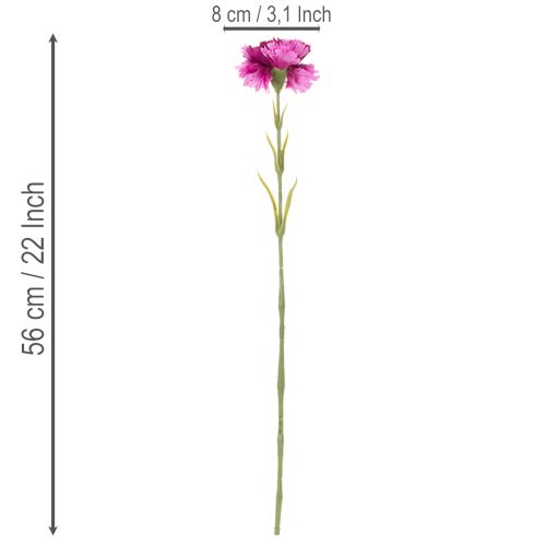 Cravo artificial bicolor, haste longa de 56 cm, buquê com 8 unidades. | Floristik24.pt